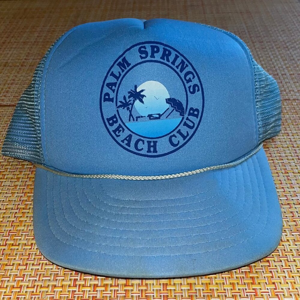 Palm Springs Vintage Blue Mens Baseball Cap Hat VTG